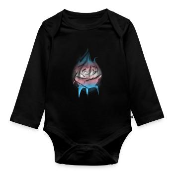 Fierté transgenre Drapeau trans brûlant Rose Sub - Body Bébé bio manches longues - noir - Devant