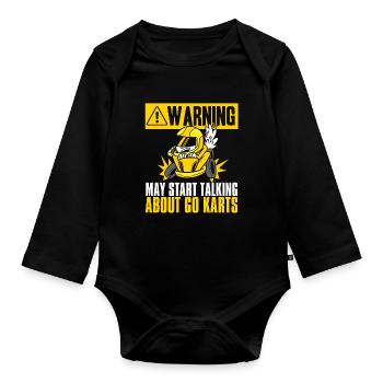 Go Kart Karting Kart Driver Drôle - Body Bébé bio manches longues - noir - Devant