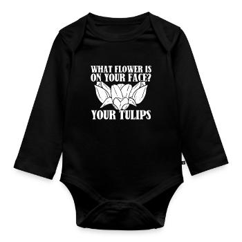 Tulpen Lustig Tulpen - Baby Bio-Langarm-Body - Schwarz - Vorne