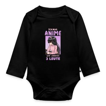 front 23881646816988515 - Baby Bio-Langarm-Body - Schwarz - Vorne