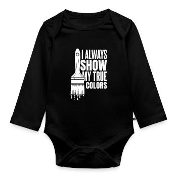 Painter Varnisher - Organic Longsleeve Baby Bodysuit - black - Front