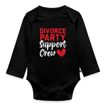 Scheidung Party Support Crew Aufhebung Scheidung - Baby Bio-Langarm-Body - Schwarz - Vorne