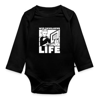 Web Entwickler Webdeveloper Leben - Baby Bio-Langarm-Body - Schwarz - Vorne