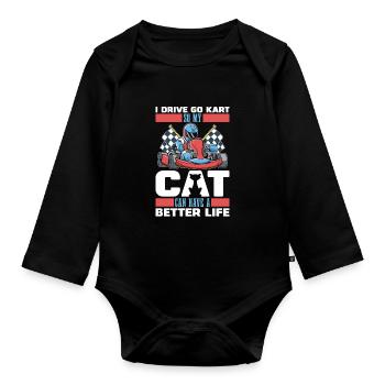Go Kart Karting Karting Cat - Body Bébé bio manches longues - noir - Devant