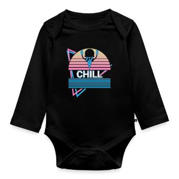 Crème glacée rétro - Body Bébé bio manches longues - noir - Devant