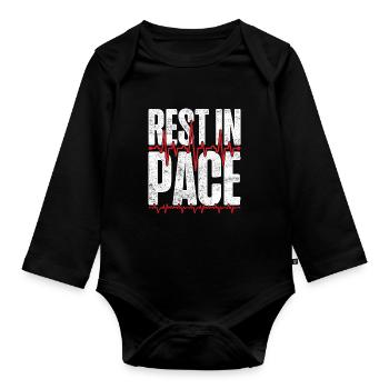 Herztransplantation Rest In Pace - Baby Bio-Langarm-Body - Schwarz - Vorne