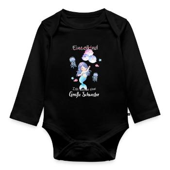 Ich Werde Eine Große Schwester 2024 - Baby Bio-Langarm-Body - Schwarz - Vorne