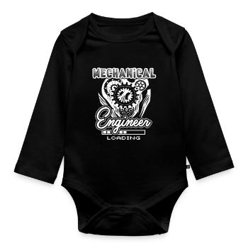 Mechanical Engineer Mechanical Engineer Loading - Organic Longsleeve Baby Bodysuit - black - Front