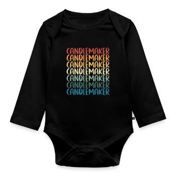 Bougie colorée rendant rétro - Body Bébé bio manches longues - noir - Devant