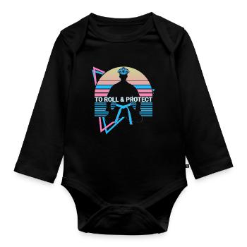Funny Jiu Jitsu BJJ Retro - Organic Longsleeve Baby Bodysuit - black - Front