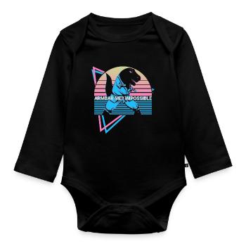 Lustiges Jiu Jitsu BJJ Retro - Baby Bio-Langarm-Body - Schwarz - Vorne