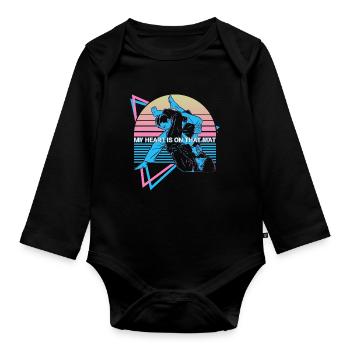 Jiu Jitsu BJJ Rétro - Body Bébé bio manches longues - noir - Devant