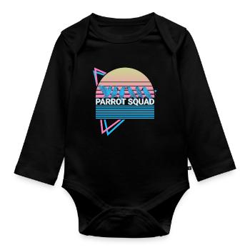 Parrot Squad Cockatiel Retro - Body Bébé bio manches longues - noir - Devant