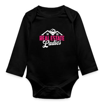 Real estate agent lady - Organic Longsleeve Baby Bodysuit - black - Front