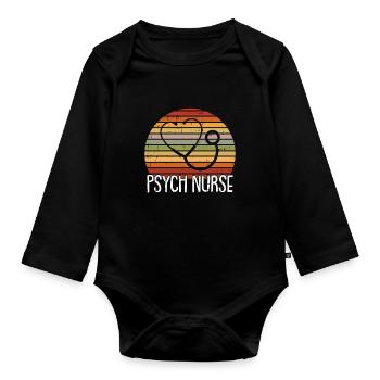 Psychologie Psychologe - Baby Bio-Langarm-Body - Schwarz - Vorne