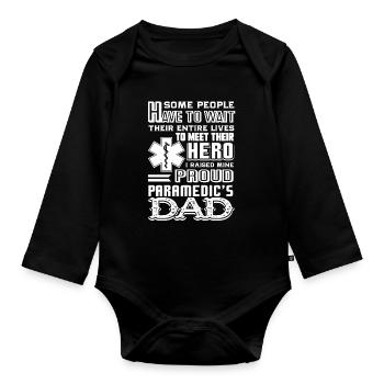 Paramedic Paramedic Dad - Organic Longsleeve Baby Bodysuit - black - Front