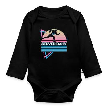 Football Lineman Retro - Body Bébé bio manches longues - noir - Devant