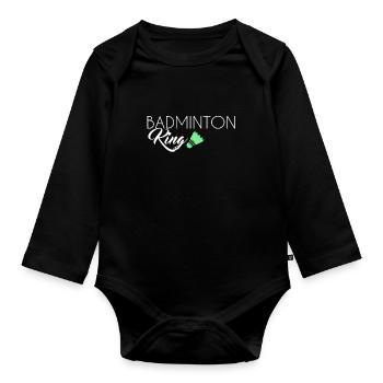 Badminton King - Baby Bio-Langarm-Body - Schwarz - Vorne