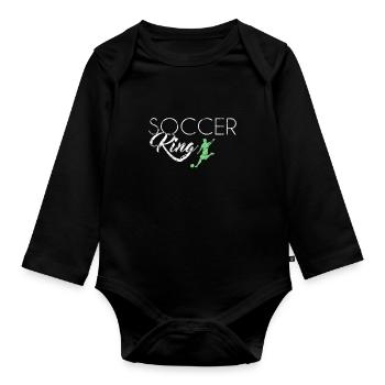 Fußball King - Baby Bio-Langarm-Body - Schwarz - Vorne
