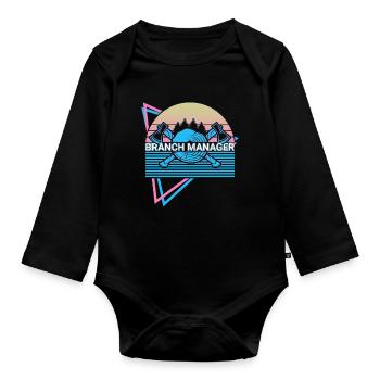 Lumberjack Woodworking Retro - Organic Longsleeve Baby Bodysuit - black - Front