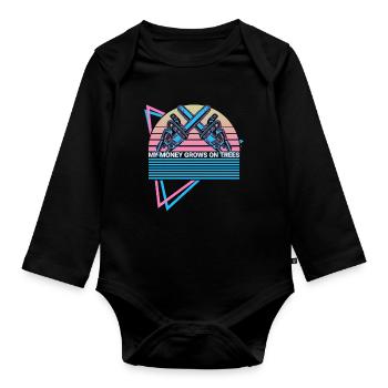Bûcheron Menuiserie Rétro - Body Bébé bio manches longues - noir - Devant