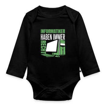 Entwickler Coder Programmierer Computer - Baby Bio-Langarm-Body - Schwarz - Vorne