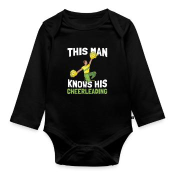Cheerleader Cheerleading Funny - Organic Longsleeve Baby Bodysuit - black - Front