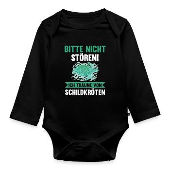Schildkröte Schildkröten - Baby Bio-Langarm-Body - Schwarz - Vorne