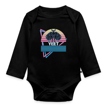 Mothman Crypto Cryptozoology Retro - Organic Longsleeve Baby Bodysuit - black - Front