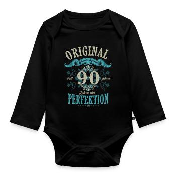 seit 90 Jahren lebende legende geschenk zum 90 - Baby Bio-Langarm-Body - Schwarz - Vorne