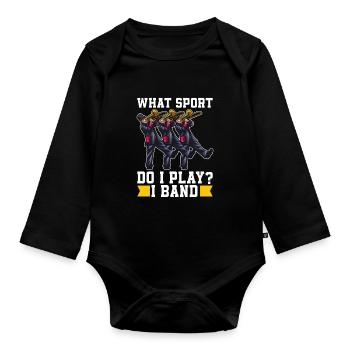 Fanfahrzug Spielmannszug Lustig - Organic Longsleeve Baby Bodysuit - black - Front
