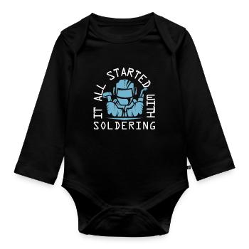 Welder locksmith soldering - Organic Longsleeve Baby Bodysuit - black - Front