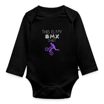 BMX Shirt - Organic Longsleeve Baby Bodysuit - black - Front