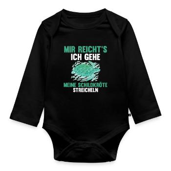 Schildkröte Schildkröten - Baby Bio-Langarm-Body - Schwarz - Vorne