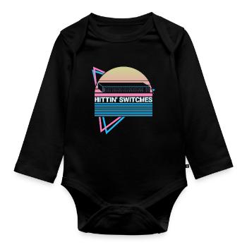 Network Technology Retro - Organic Longsleeve Baby Bodysuit - black - Front