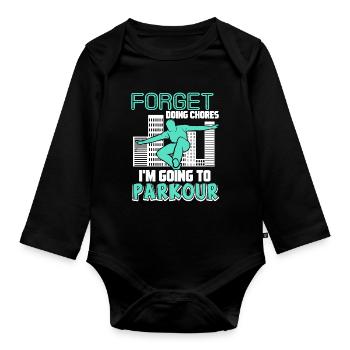 Parkour I'm Going To Parkour - Organic Longsleeve Baby Bodysuit - black - Front