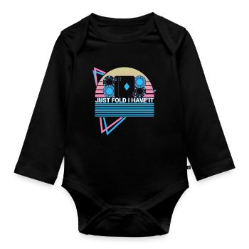 Pokerspieler Retro - Baby Bio-Langarm-Body - Schwarz - Vorne