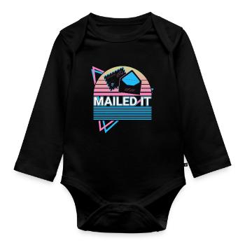 Postdienst Postbote Retro - Baby Bio-Langarm-Body - Schwarz - Vorne