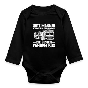 Bus Busfahrer - Baby Bio-Langarm-Body - Schwarz - Vorne
