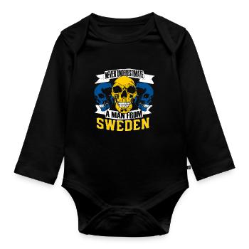 NeverUnderestimate Sweden - Organic Longsleeve Baby Bodysuit - black - Front
