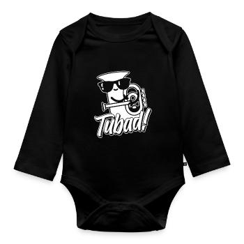 Fanfare procession tuba - Organic Longsleeve Baby Bodysuit - black - Front