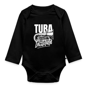 Fanfare procession tuba - Organic Longsleeve Baby Bodysuit - black - Front