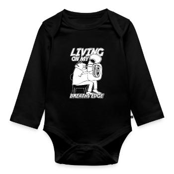 Fanfare procession tuba - Organic Longsleeve Baby Bodysuit - black - Front