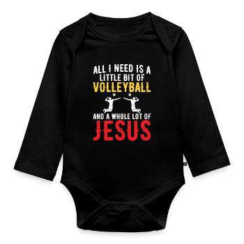 Tout ce dont j’ai besoin, c’est d’un peu de volleyball - Body Bébé bio manches longues - noir - Devant