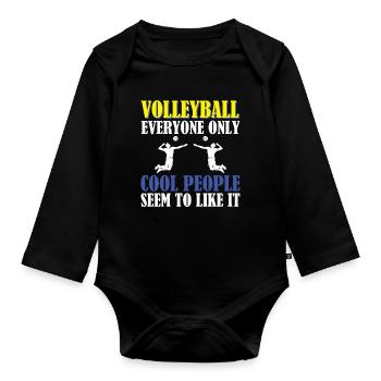 Les filles de volleyball font mieux volleyball - Body Bébé bio manches longues - noir - Devant