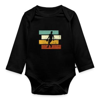 Basketball Retro - Organic Longsleeve Baby Bodysuit - black - Front