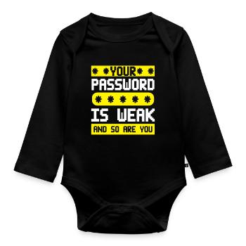 Cybersicherheit Hacking IT - Baby Bio-Langarm-Body - Schwarz - Vorne