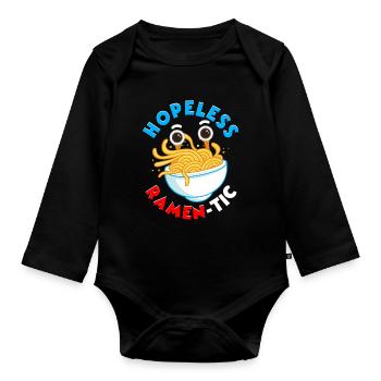 Monstre spaghetti volant FSM Pastafarian - Body Bébé bio manches longues - noir - Devant
