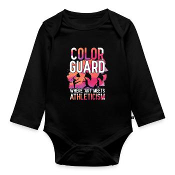 Color Guard Where Art Meets Athleticism - Organic Longsleeve Baby Bodysuit - black - Front