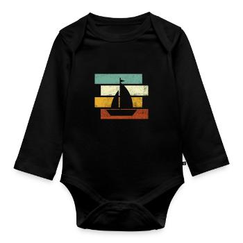 Rétro de la voile - Body Bébé bio manches longues - noir - Devant